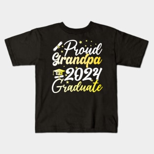 Proud Grandpa Of A 2024 Graduate Class Senior Graduation Kids T-Shirt